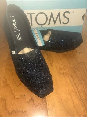 TOMS midnight sparkle, glitter for women NIB 8.5